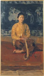 Eine javanische Frau, sitzend, ca. 1916