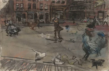 Windstoß auf dem Dapperplein in Amsterdam