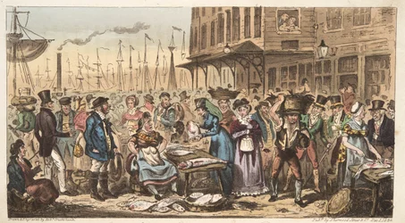 Ein Streich im hohen Leben, oder ein Besuch in Billingsgate, aus The English Spy, veröffentlicht 1824