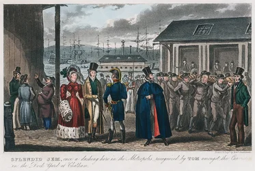 Splendid Jem unter den Sträflingen in der Marinewerft in Chatham, Kent, 1821