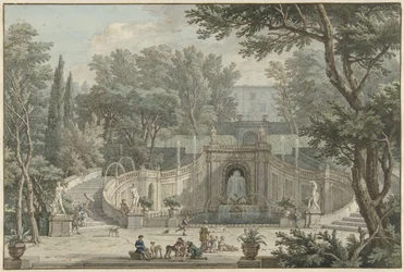 Ansicht des Gartens der Villa d’Este in Tivoli