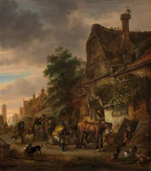 Arbeiter vor einem Gasthaus, 1645