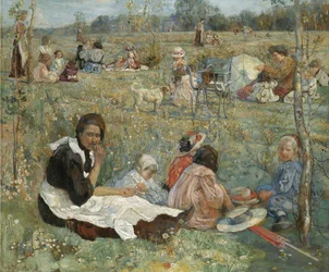 Kindermädchen mit Kindern, 1912