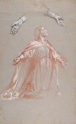 Sainte Clotilde mittleres Register, Studie für Wandmalereien in der Kapelle von Saint Remi