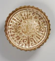 Dekorierter Teller, maurisch (Faience)