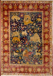 Islamische Kunst: Seidenteppich mit Tierdekoration 