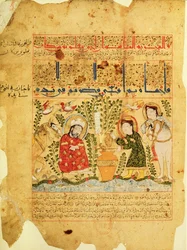 Ms. Arabe 2964 fol.5 Szene aus dem Traktat über Theriak nach Galen, 1217