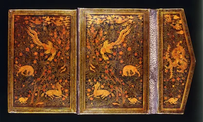 Polychrome Lackbindung mit Klappe, für Amir Ali Shir Nawa
