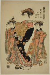 Kaoru von der Shin-Kanaya, aus der Serie "Modelle für Mode: Neue Designs so frisch wie junge Blätter (Hinagata wakana no hatsu moyo)"