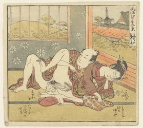 Schlafende Frau. Zwölf Ansichten des eleganten Edo (Serientitel). Elegante zwölf Ansichten von Edo (Serientitel auf dem Objekt)