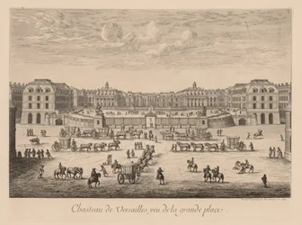 Ansicht des Schlosses von Versailles, vom Hauptplatz