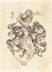 Wappen mit Löwe, ca. 1480-1490