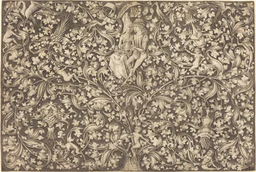 Ornamenttafel mit zwei Liebenden, ca. 1490-1500