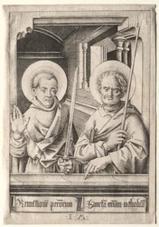 Die zwölf Apostel: Heiliger Simon (?) und Heiliger Matthäus