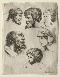 Buch zum Zeichnenlernen: Sechs Porträtköpfe