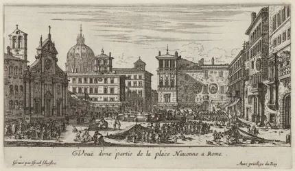 Ansicht eines Teils des Navona-Platzes in Rom