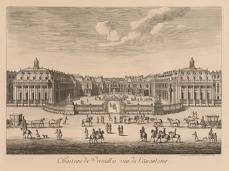 Ansicht des Schlosses von Versailles, gesehen vom Vorhof