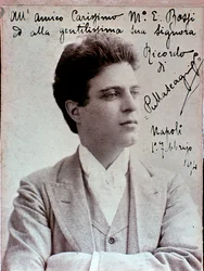 Porträt des italienischen Komponisten Pietro Mascagni (1863-1945)