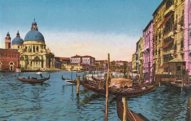 Venedig: Canal Grande mit der Kirche Della Salute und der Fähre S Marco