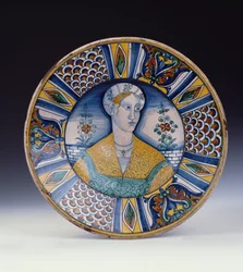 Große Porträtschale aus Deruta, ca. 1530