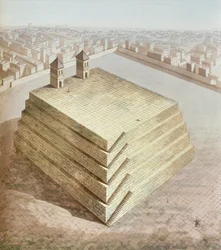 Ein mexikanischer Teocalli, ca. 1820
