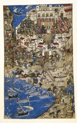 Eroberung von Tripolis in Syrien durch den Sultan von Ägypten im Jahr 1288, aus Abhandlung über die Laster