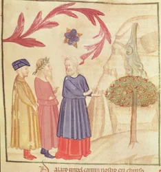 Dante und Virgil (70-19 v. Chr.) im irdischen Paradies, aus Die Göttliche Komödie von Dante Alighieri (1265-1321)