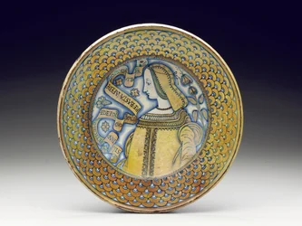 Deruta Majolika Bella Donna Teller, 1520-30
