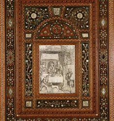 Detail eines Elfenbeinstichs, nach Memling (ca. 1433-94), aus einem Schrank, der Maria Stuart (1542-87) und Franz II. (1544-60) als Hochzeitsgeschenk gegeben wurde (Holz und eingelegtes Elfenbein)