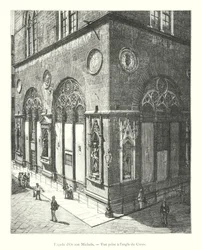 Fassade von Orsanmichele, Blick vom Winkel des Corso (Gravur)