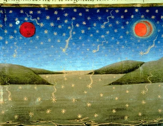 Fol.149va Das Jüngste Gericht: Die Sterne fallen und alles wird auf den Kopf gestellt