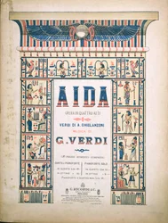 Vorderseite der Partitur von Aida, von Giuseppe Verdi