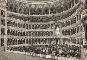 Galaabend im Costanzo-Theater zu Ehren des Kronprinzen von Deutschland (zukünftiger Friedrich III.), Rom, Italien