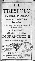 Il trespolo tutore balordo Partitur für die Oper von Alessandro Stradella (1644 - 1682) italienischer Komponist. Modena 1688.