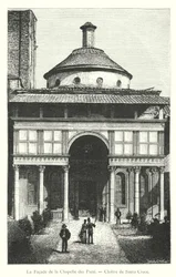 Die Fassade der Pazzi-Kapelle, Kreuzgang von Santa Croce (Gravur)