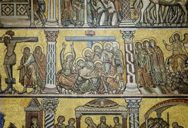 Beweinung Christi aus der fünften Zone der Kuppel, florentinische oder venezianische Schule