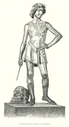 Der David von Verrocchio, im Bargello (Stich)