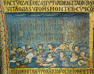 Die Menschheit ertrinkt in der Sintflut, während der Regen weiter niederprasselt