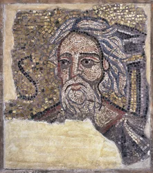 Mosaiktafel mit Kopf des Heiligen Andreas