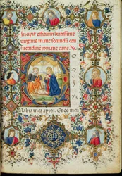 Ms 154 f.14r Anbetung des Christkindes, aus einem Stundenbuch, Italienisch