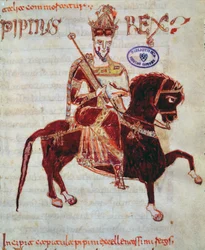 Ms 4 Reiterporträt von Pepin (ca. 773-810) König von Italien, 1023