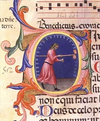 Ms 559 f.113v Historisierte Initiale 