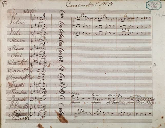 Seite der Partitur aus Akt I der Oper 