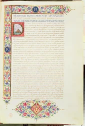 Die Dialoge von Platon, übersetzt von Ficino und Lorenzo dem Prächtigen gewidmet, um 1480