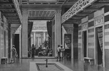 Pompeji: Haus des tanzenden Fauns (Lithographie)