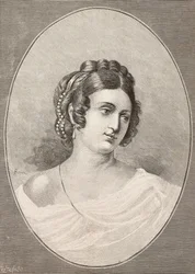Porträt von Costanza Monti (1792-1840), italienische Dichterin, Gravur von Centenari aus L