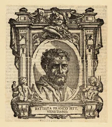 Porträt von Giovanni Battista Franco, italienischer Manieristischer Maler und Radierer tätig in Rom, Urbino und Venedig im mittleren 16. Jahrhundert