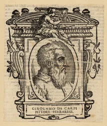 Porträt von Girolamo Da Carpi, italienischer Maler und Dekorateur am Hof des Hauses Este in Ferrara