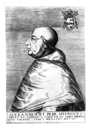 Porträt von Papst Alexander VI. (1492-1503) 16.-17. Jahrhundert