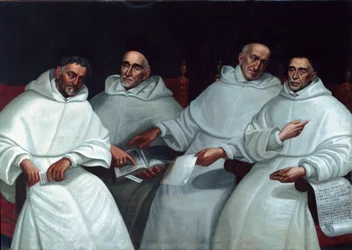 Porträt der Inquisitoren Michele Sasso, Tommaso Novaro, Vincenzo Reghezza, Ambrogio Roggeri (17. Jahrhundert)